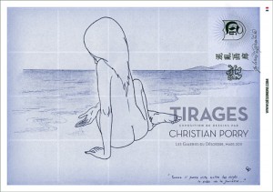 Poster pour l’exposition Tirages, dessins de Christian Porry.